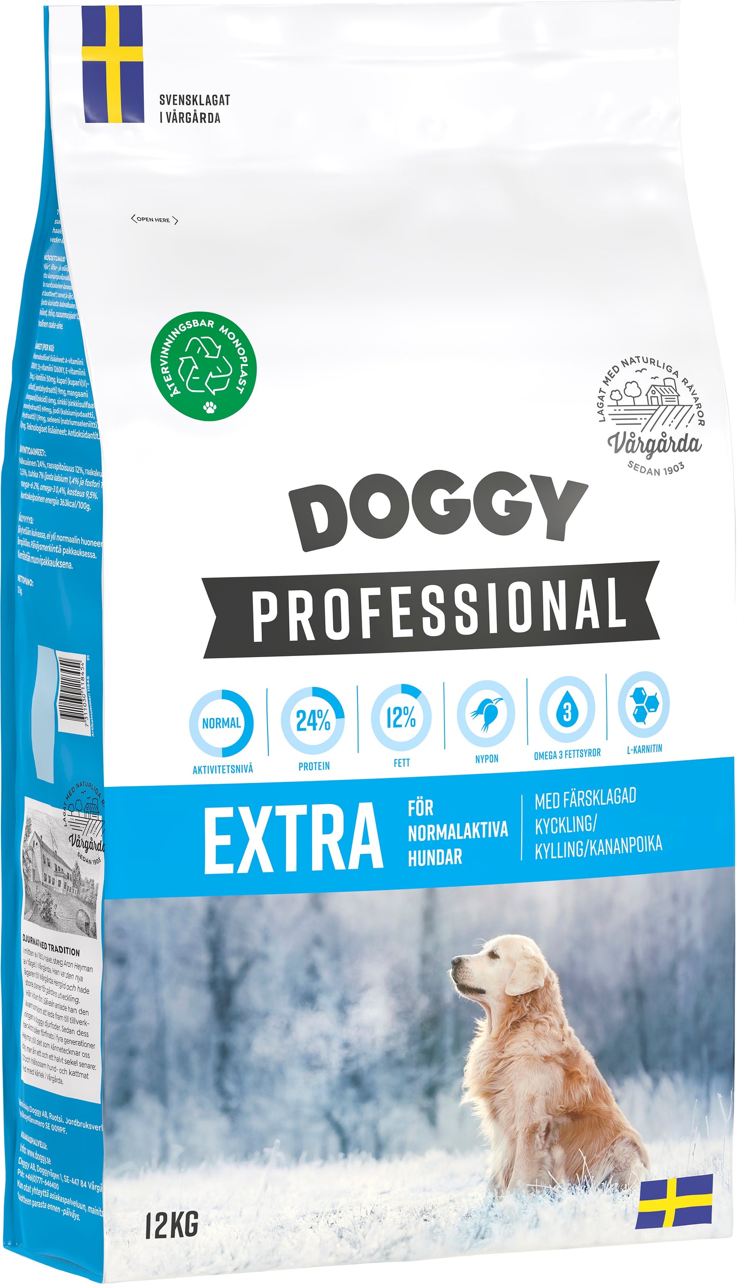 Doggy Professional Extra Hundfoder 12kg
