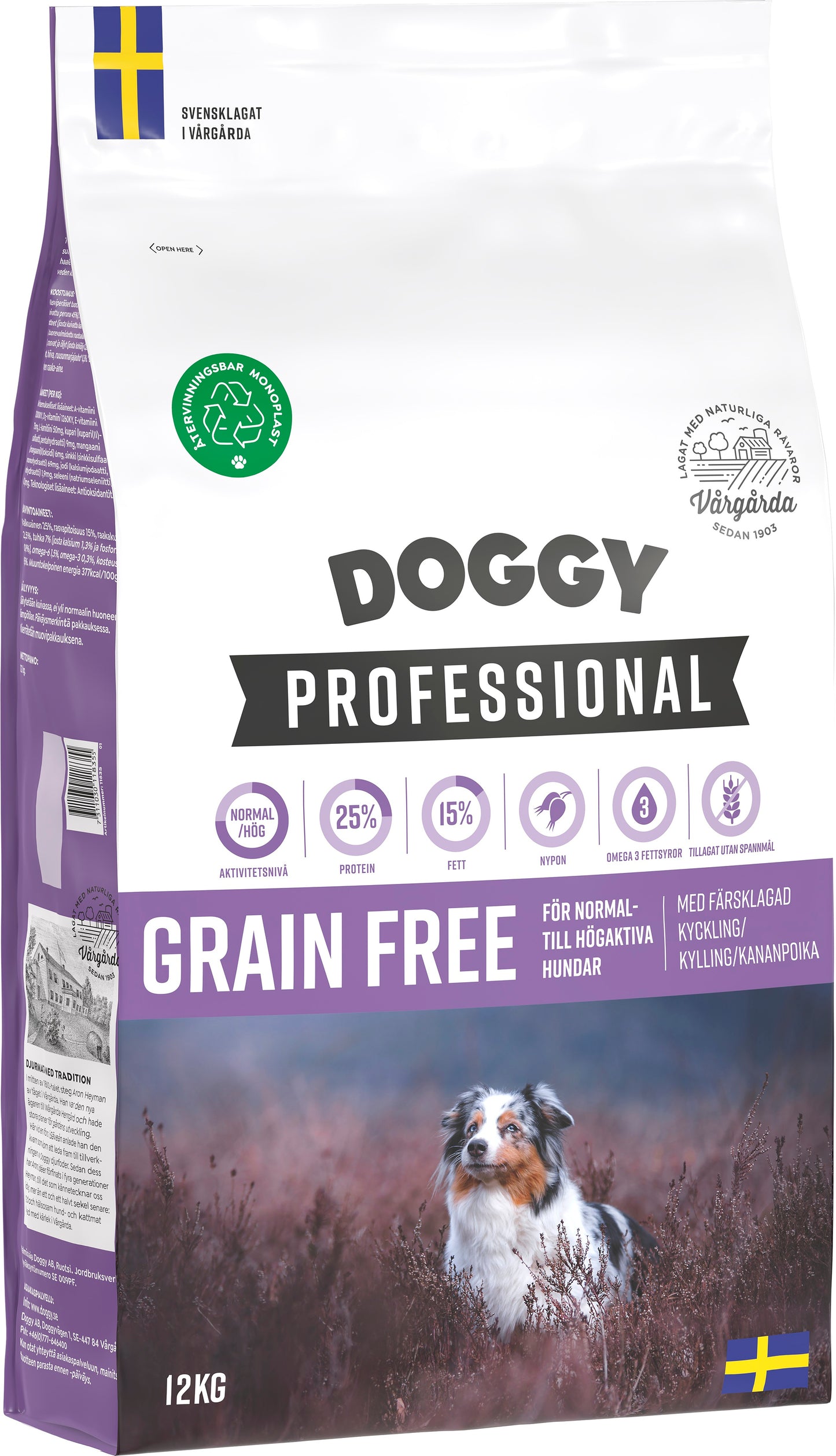 Doggy Professional Grain Free Hundfoder 12kg