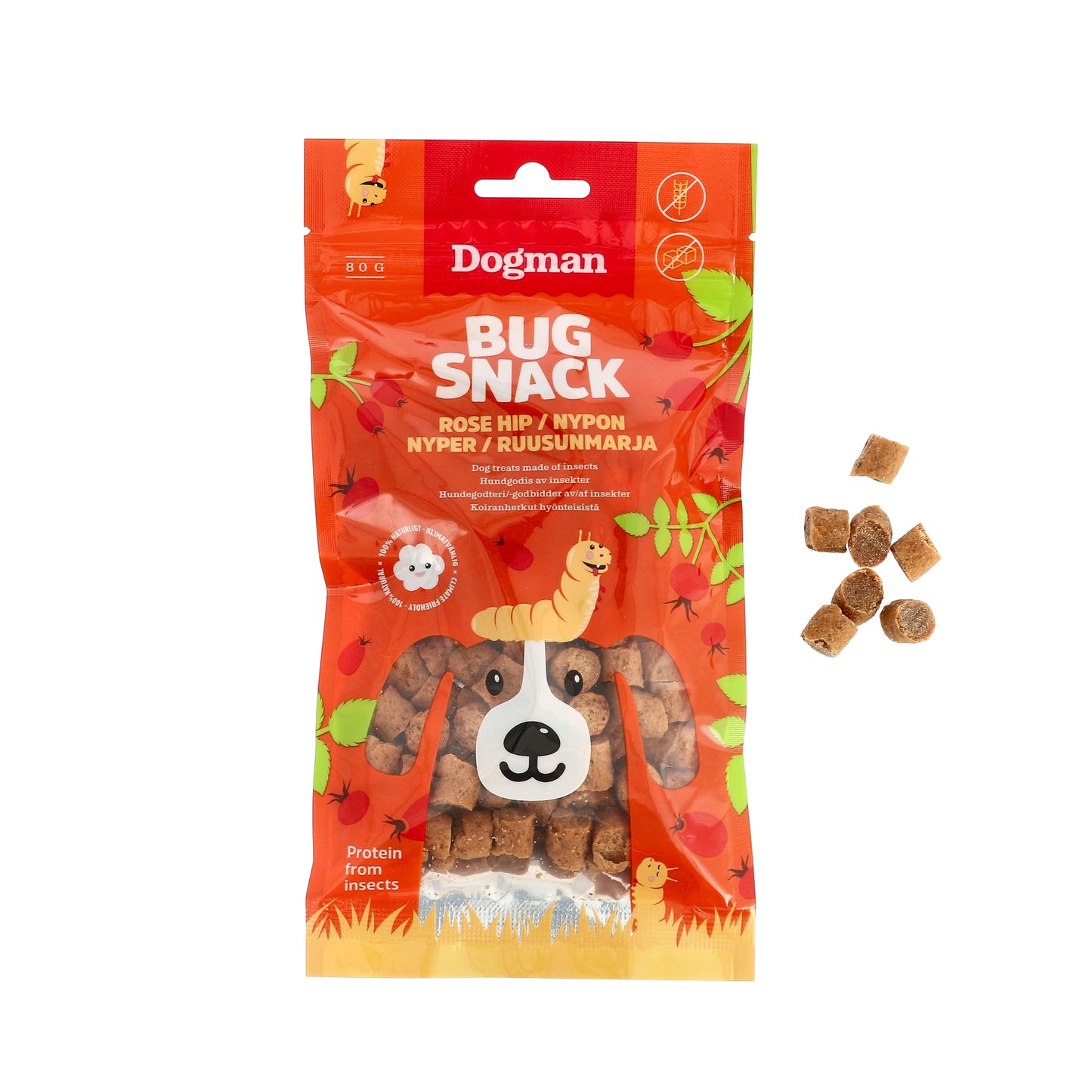 Dogman Hundgodis Bug Snack rose hip