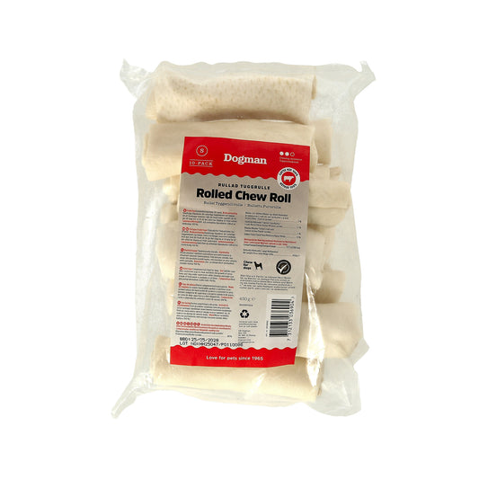 Dogman Tuggrulle Rullad 10p Vit 12,5cm