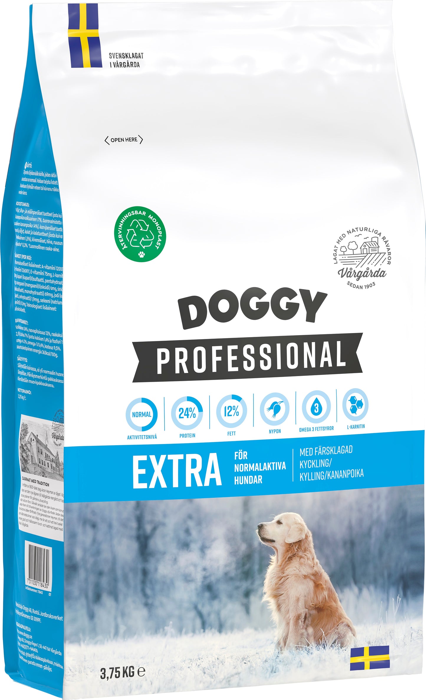 Doggy Professional Extra Hundfoder 3,75kg