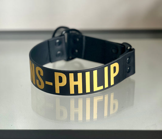 Halsband i Biothane halvstryp 25mm